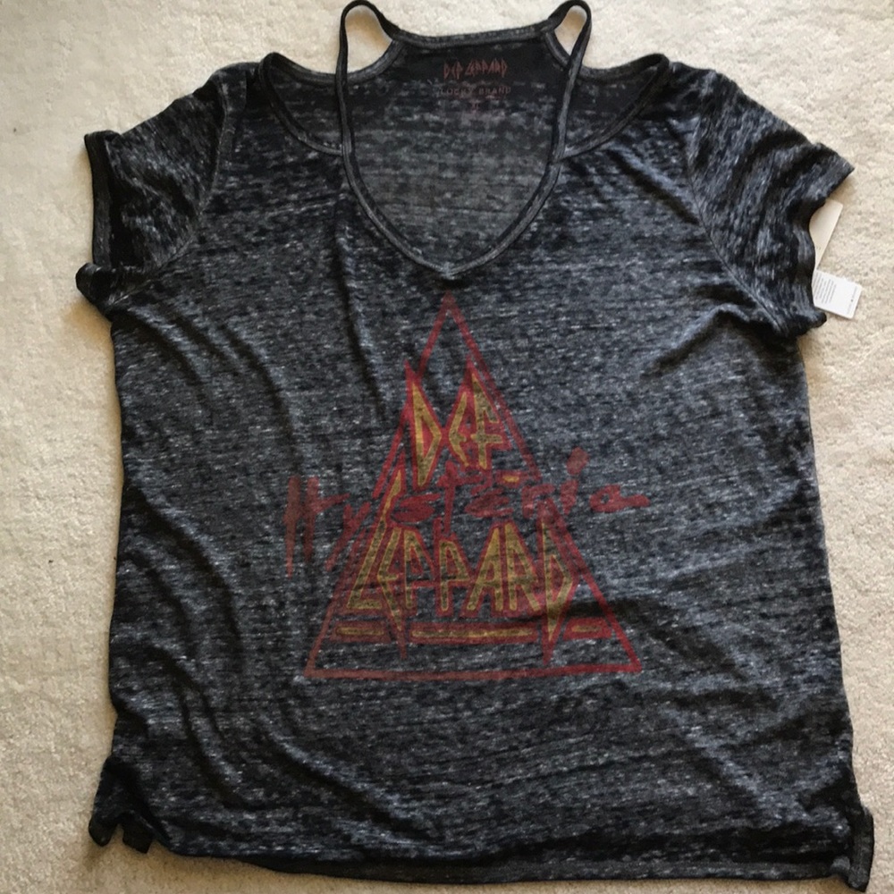 NWT Lucky Brand Def Leppard burnout distressed top - Picture 5 of 8